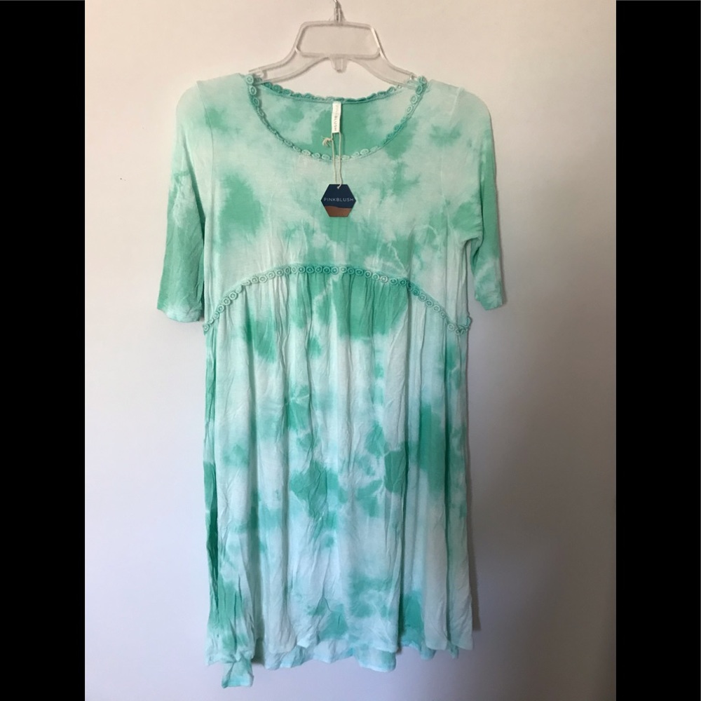 Pink blush tie dye dress